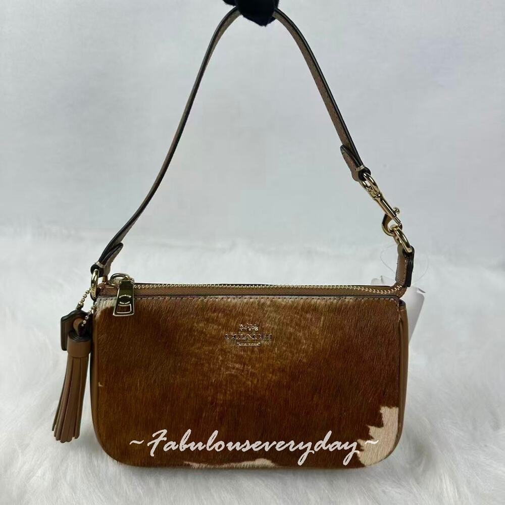 Coach Nolita 19 Bag in Haircalf with Cow Print Shoulder Bag Wristlet CDW34 NWT